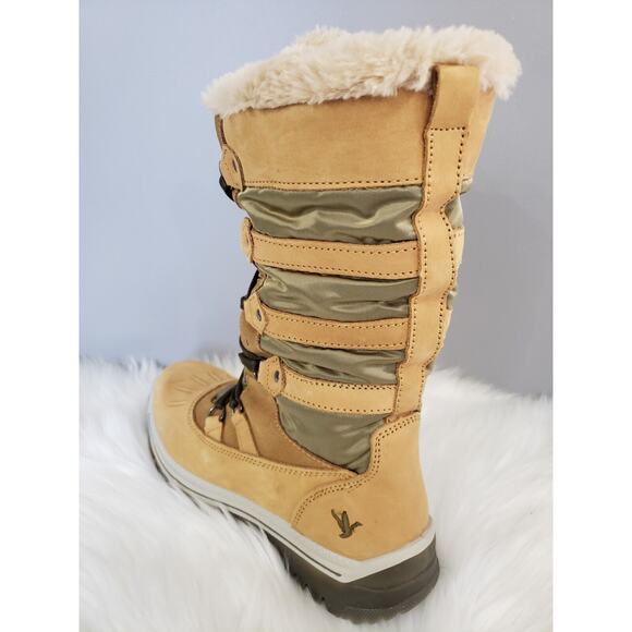NEW SIZE 10 Santana Canada MARLYNA‎ Tall Winter Boot Snow Wheat Leather WARM - Picture 6 of 8